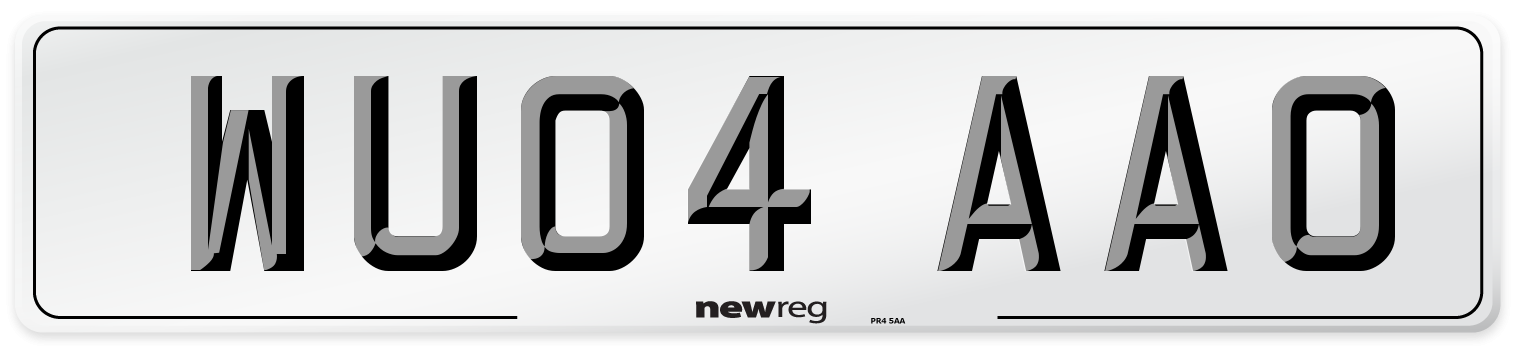 WU04 AAO Number Plate from New Reg
